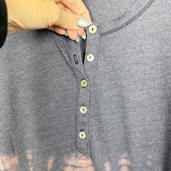 FREE PEOPLE | WE THE FREE Dip Tie Dye Henley Blue Women’s Size Small - Picture 4 of 9